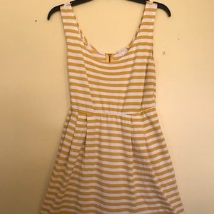 Mustard and White Striped Summer Dress
